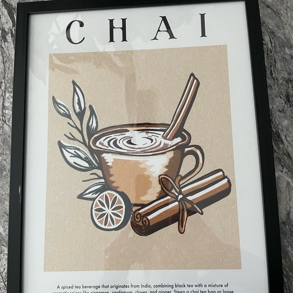 Chai Art Print with Black Frame NOWT 14 X 11 X 1.5